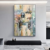 billiga Abstrakta målningar-Hang målad oljemålning HANDMÅLAD Horisontell Panoramautsikt Abstrakt Landskap Modern Utan innerram (utan ram)