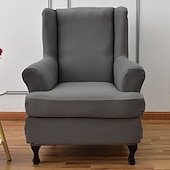 baratos Tampa da poltrona e capa de cadeira sem braço-Capa de cadeira de asa elástica capa de cadeira de asa capas de cadeira de asa de tecido spandex capas de poltrona com capa de almofada de assento para decoração de quarto de sala de estar