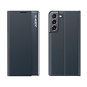 economico Cover Samsung-Custodia per telefono per Samsung Galaxy S24 S23 S22 S21 Ultra Plus A72 S25 Ultra Custodia a corpo intero Auto Sleep  Wake Up Flip magnetico con supporto di colore solido TPU PU