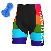 cheap Men's Shorts, Tights &amp; Pants-Men's Rainbow Cycling Road Shorts Bike Shorts Cycling Padded Shorts Bike Padded Shorts / Chamois Mountain Bike MTB Road Bike Cycling Sports 3D Pad Cycling Quick Dry Moisture Wicking Yellow Red Spandex