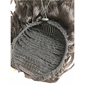 ieftine Extensii Păr Clip-coada de cal cu cordon de par uman pentru femei de culoare 8a virgin brazilian cu unda naturala extensie din coada de cal piese de par uman dintr-o bucata negru natural