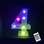 abordables 123496-LED lettre lumières signe 26 lettres alphabet avec télécommande allumer des lettres signe coloré pour veilleuse mariage/fête d&#039;anniversaire alimenté par batterie lampe de noël bar à la maison
