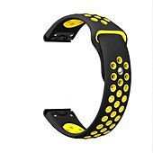 Недорогие Ремешки для часов Garmin-Ремешок для часов для Garmin MARQ Descent G1 Fenix 7 Sapphire Solar / 6 Pro / 5 Plus Forerunner 935 945 Approach S60 S62 силиконовый Замена Ремень Быстрая посадка 22 мм Дышащий Спортивный ремешок