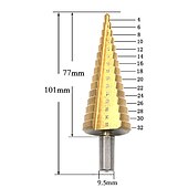 お買い得  ドリルビットセット-4241ステップドリルビット4-32mm4-20mm4-12mmパーフォレーターhssチタンコーティングストレートフルート新品