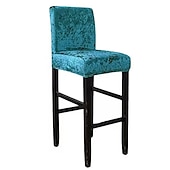 cheap Dining Chair Cover-Velvet Bar Stool Covers Stretch, Burgundy Soft Non Slip Height Stool Covers with Elastic Bottom Removable Washable High Seat Chair Protectors for Dining Room Kitchen Barstool