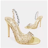 cheap Nightlife Party-Women&#039;s Clear Rhinestone High Heel Sandals – Transparent Stiletto Party Shoes for Evening &amp; Prom