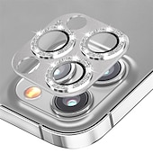 billiga Skärmskydd till iPhone-[2-pack] Kameralinsskydd Till Apple iPhone 16 iPhone 15 Pro Max Plus iPhone 14 Pro Max iPhone 13 Pro Max Härdat Glas 9 H-hårdhet Diamant Glittrig Reptålig