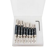 お買い得  ドリルビットセット-8個の黒いドアロック&amp;amp; ヒンジドリルビットセットプラスチックボックスセルフセンタリングパイロットホールhss六角シャンクウッドツールホールソーdiy卸売価格
