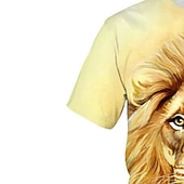 preiswerte Jungen 3D Tiere-Jungen 3D Tier Löwe T-Shirt Kurzarm 3D-Druck Sommer Frühling Aktiv Sport Modisch kinderkleidung 3-12 Jahre Outdoor Täglich Regular Fit