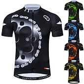 economico Maglie da uomo-Per uomo Maglia da Ciclismo Grafico Geometrico A Motivi Manica Corta Bicicletta Maglia con 3 tasche posteriori Mountain Bike MTB Ciclismo su strada Asciugatura Rapida Morbido Tasca Posteriore