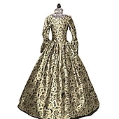 preiswerte Kleider-Retro Vintage Rokoko Viktorianisch Kleid Abschlussballkleid Übergrössen Farbblock Damen königlich Maskerade Party Abschlussball Karneval von Venedig Erwachsene Kleid