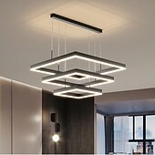 billige Pendellys-80 cm pendel LED lagdelt lysekrone moderne enkel kvadratisk nordisk soverom stue spisestuelampe