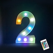 abordables 123496-LED lettre lumières signe 26 lettres alphabet avec télécommande allumer des lettres signe coloré pour veilleuse mariage/fête d&#039;anniversaire alimenté par batterie lampe de noël bar à la maison