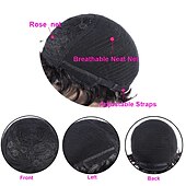 economico Parrucche di capelli veri senza cuffia-parrucche brasiliane corte dei capelli umani del taglio di pixie acconciature delle onde delle dita per le donne nere parrucche piene fatte a macchina parrucche corte