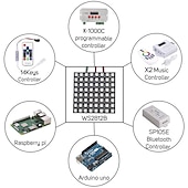 billiga Plug Strip Lights-ws2812b rgbic 5050smd led matrix panel 256 pixlar individuellt adresserbar programmerbar digital led display matris panel flexibel fpcb för arduino hallon bild video text dc5v