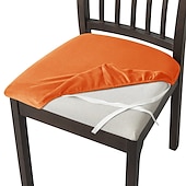 abordables Funda para silla de comedor-Fundas de asiento de terciopelo para comedor, color burdeos, elásticas, ajustadas, tapizadas, para sillas de comedor, fundas protectoras de muebles extraíbles y lavables con lazos