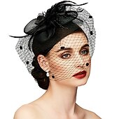 billige Tilbehør og mer-Retro / vintage 1950-tallet 1920-tallet Hodeplagg Party-kostyme Fascinator-hatt Dame Maskerade Fest / aften Utdrikningslag Voksne Hodeplagg