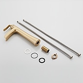 cheap Classical-Waterfall Bathroom Faucet, Rustic Nickel Single Handle One Hole Brass Waterfall Bathroom Sink Faucet with Hot and Cold Water