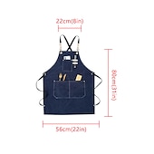 economico grembiule-grembiule da cuoco nero per uomo donna con tasca, grembiule da lavoro in tela di cotone incrociato sul retro resistente regolabile