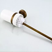 cheap Toilet Brush Holder-Toilet Brush with Holder,Antique Brass Ceramics Wall Mounted Rubber Painted Toilet Bowl Brush and Holder for Bathroom