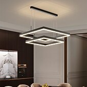 billige Pendellys-80 cm pendel LED lagdelt lysekrone moderne enkel kvadratisk nordisk soverom stue spisestuelampe