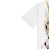 preiswerte Mädchen 3D Cartoon-Mädchen 3D Tier Einhorn T-Shirt Kurzarm 3D-Druck Sommer Frühling Aktiv Modisch Kuschelig kinderkleidung 3-12 Jahre Outdoor Täglich Regular Fit