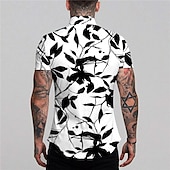 ieftine Plante tropicale-Bărbați Hawaiian Aloha Frunze Cămașă Cămașă hawaiană Manșon scurt Modă Designer Casual În aer liber Casual Concediu Vară Primăvară Răsfrânt Imprimeu Buton în jos Alb Roșu-aprins Bleumarin Albastru