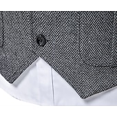 cheap Men's Waistcoat-Men's Vest Waistcoat Wedding Party / Evening Vintage Retro Spring Fall Pocket Polyester Warm Solid Color Single Breasted Regular Fit Navy Blue Dark Green Coffee Gray Vest