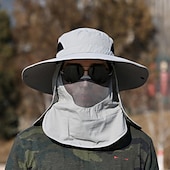 رخيصةأون أغطية الرأس في الهواء الطلق-قبعة الشمس قبعة دلو قبعة الصيد قبعة حماية من الأشعة فوق البنفسجية واقي شمسي حماية UV الصيف الربيع حافة واسعة مع غطاء الوجه وغطاء العنق رجالي نسائي صيد السمك نشاط