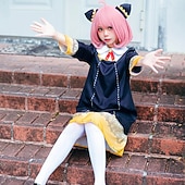  Cosplay peruukit naisten bob otsatukalla  lämpöä kestävä kuitukihara suora vaaleanpunainen teini-ikäisille aikuisille anime-peruukki  synteettiset hiukset