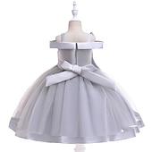 ieftine Rochii de Petrecere-Copii Fete Rochie Mată Floare Manșon scurt Petrecere Zilnic Brodat Funde Drăguţ Prințesă Poliester Midi Rochie cu broderie florală Rochie Skater Rochie din Tul Vară Primăvară 2-8 ani Galben Roz