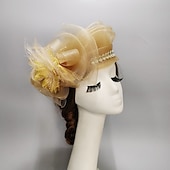 halpa Juhlahatut-fascinators kentucky derby hattu höyhenet net naisten päivä melbourne cup cocktail royal astcot päähineet höyhenhattu päähine päähineet