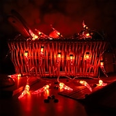 abordables Guirlandes lumineuses à piles-Guirlande lumineuse en forme de poivron rouge 3m 20leds guirlande lumineuse à piles noël jardin maison balcon vacances fête décoration