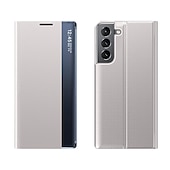 economico Cover Samsung-Custodia per telefono per Samsung Galaxy S24 S23 S22 S21 Ultra Plus A72 S25 Ultra Custodia a corpo intero Auto Sleep  Wake Up Flip magnetico con supporto di colore solido TPU PU