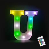 abordables 123496-LED lettre lumières signe 26 lettres alphabet avec télécommande allumer des lettres signe coloré pour veilleuse mariage/fête d&#039;anniversaire alimenté par batterie lampe de noël bar à la maison