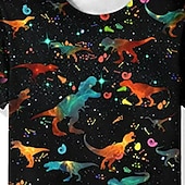 levne 3D vize a geometrie chlapce-Chlapecké 3D Zvíře Dinosaurus Tričko Krátký rukáv 3D tisk Léto Jaro Aktivní Sportovní Módní Polyester Děti 3-12 let Venkovní Denní Vevnitř Běžný