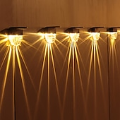 tanie Kinkiety zewnętrzne-2/4 sztuk światła słonecznego ogrodzenia zewnętrzne oświetlenie pokładowe ciepły biały wodoodporny rgb 2 tryby oświetlenie ogrodowe willa dekoracja patio krajobraz ogrodzenia światła schodowe