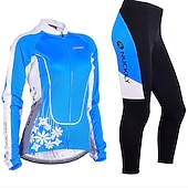 Nuckily Women's Long Sleeve Cycling Jersey with Tights Summer Black Floral Botanical Bike Clothing Suit Windproof Breathable Anatomic Design Reflective Strips Back Pocket Sports Polyester Lycra Floral 34