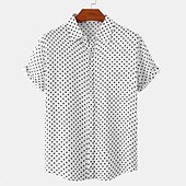 preiswerte Sommer-Hawaii-Hemden für Herren-Herren Hemd Sommerhemd Knopfhemd Strandhemd Hawaiihemd Sommerhemd Schwarz Weiß Armeegrün Blau Kurzarm Punkt Umlegekragen Outdoor Strasse Button-Down Bekleidung Modisch Brautkleider schlicht