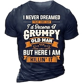 cheap Men&#039;s Funny T shirts-Men&#039;s Graphic Letter T Shirt Funny T Shirts Retro Shirts Short Sleeve T shirt 3D Print Crew Neck Shirt Vintage Fashion Classic Outdoor Casual Daily Black Blue Brown Summer Clothing Apparel S M L XL