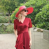levne Party klobouky-Polyesterové klobouky s pleteným popruhem 1KS svatební  Melbourne Cup čelenka oblékněte se ohromit klobouky dostihový den šaty