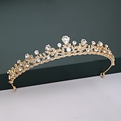 preiswerte Diademe &amp; Krone-Krone Tiara Haarbänder Kopfschmuck Strass Legierung Herbst Hochzeitsfeier  Abend Retro Süß Mit Kristall  Strass Geteiltes Gelenk Kopfschmuck Kopfbedeckung Kleid beeindrucken