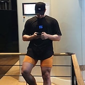 economico T-shirt e Canottiere da Corsa-Per uomo Maglia da palestra Camicia da allenamento T-shirt da corsa Manica corta Superiore Sportivo Athleisure Autunno Cotone Traspirante Morbido Effetto sauna Pallacanestro Jogging Addestramento