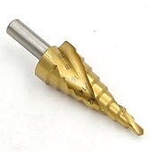 cheap Drill Bit Set-HSS Step Drill Bits 4mm-20mm Spiral groove Power Tools Triangular handle Wholesale Price High Quality metal Drilling Titanium
