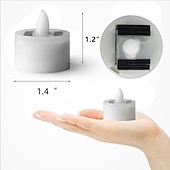 abordables Bougies lumineuses-6/12 pièces bougies solaires sans flamme led fausses bougies chauffe-plat scintillantes décoration de jardin extérieur lumière décoration de fête de mariage romantique éclairage 6x 12x