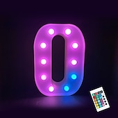 abordables 123496-LED lettre lumières signe 26 lettres alphabet avec télécommande allumer des lettres signe coloré pour veilleuse mariage/fête d&#039;anniversaire alimenté par batterie lampe de noël bar à la maison