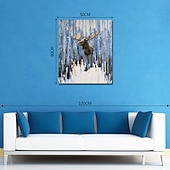 cheap Oil Paintings-Oil Painting Hand Painted Vertical Animals Modern Rolled Canvas (No Frame)