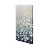 お買い得  花/植物画-インテリア雑貨 ハング塗装油絵 手描き 縦式 花柄 植物 近代 インナーフレームなし(枠なし)
