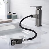 cheap Classical-Bathroom Sink Faucet - Rotatable / Pull out / Classic Electroplated / Painted Finishes Centerset Single Handle One HoleBath Taps