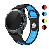 Недорогие Ремешки для часов Garmin-Ремешок для часов для Garmin MARQ Descent G1 Fenix 7 Sapphire Solar / 6 Pro / 5 Plus Forerunner 935 945 Approach S60 S62 силиконовый Замена Ремень Быстрая посадка 22 мм Дышащий Спортивный ремешок